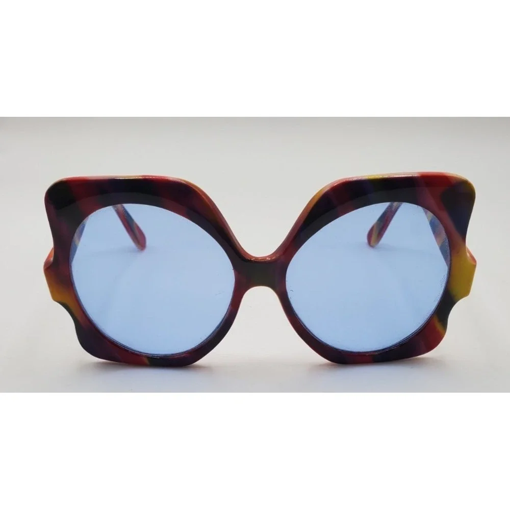 Vintage Designer Dr Peepers Sunglasses Tie Dye‎ Large Rainbow S77303
